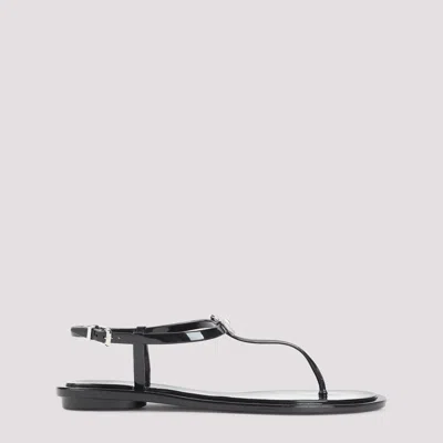 Mach &amp; Mach Double Bow Rubber Thong Black Sandals