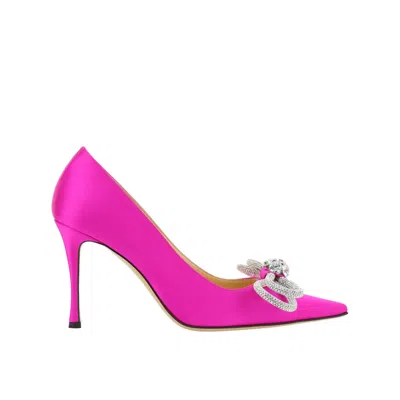 Mach &amp; Mach Double Bow Satin Pumps In Pink