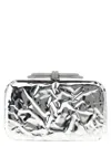 Mach &amp; Mach Double Bow Wrapped Mirror Clutch In Silver