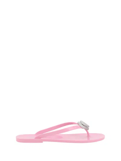 Mach &amp; Mach Flip-flop Sandals With Double Heart In Pink