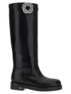 Mach &amp; Mach Black Leather Galaxy Riding Boots In Black