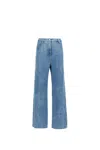 Mach &amp; Mach Crystal Ribbon Hot Fix Jeans In Denim