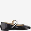 Mach &amp; Mach Shiny Calfskin Ballet Flats In Black