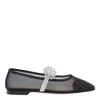 Mach &amp; Mach Lotus Flower Ballerinas In Black