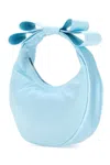 Mach &amp; Mach Pastel Light-blue Satin Small Cadeau Handbag In Skyblue