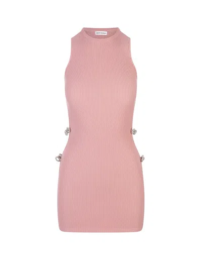 Mach &amp; Mach Pink Stretch Mini Dress With Applications