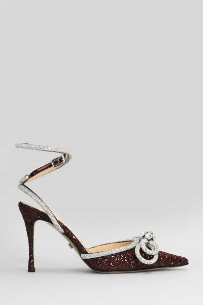 Mach &amp; Mach Pumps In Bordeaux Glitter In Burgundy