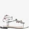 Mach &amp; Mach Sandal With Metallic Decoration In Silver