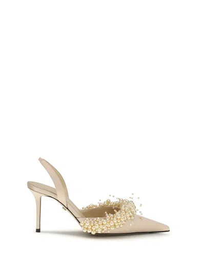 Mach &amp; Mach Slingback Pumps With Pearls In Brown