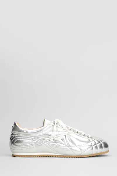 Mach &amp; Mach Sneakers In Silver Leather