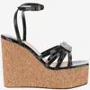 Mach &amp; Mach Wedge Sandal With Heart Decoration In Red