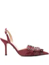 Mach&mach 100mm Buckle-detail Eyelet Pumps In Red