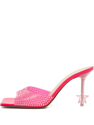 Pre-owned Mach&mach 100mm Crystal-embellished Heeled Sandals In Pink