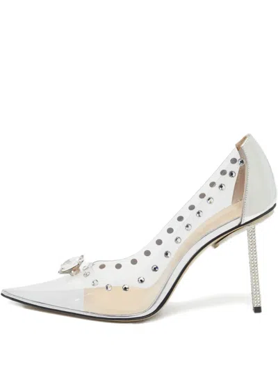 Pre-owned Mach&mach 100mm Diamond Dreams Pumps In Neutral