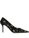 Mach&mach 85mm Pointed-toe Mesh Pumps In Black