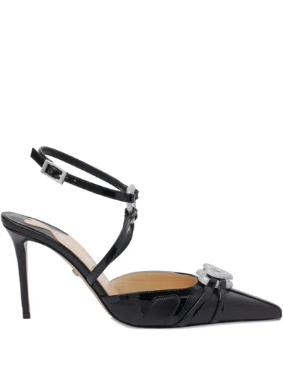 Mach&mach 95 Mm Double-heart Pumps In Black