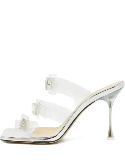 Pre-owned Mach&mach 95mm Bow-detail Clear Sandals
