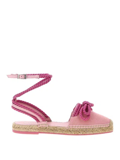 Mach&mach Double Bow Pink Riviera Espadrilles