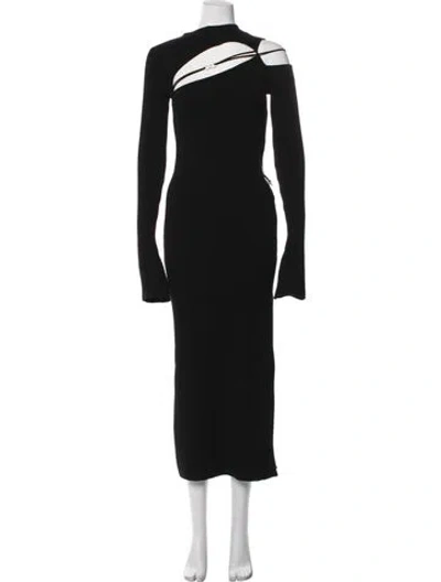 Pre-owned Mach&mach Asymmetrical Midi Length Dress W/ Tags In Black