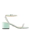 Mach&mach Audrey Rhinestone-embellished Sandals In Green