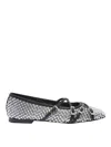 Mach&mach Crystal Net Square Toe Ballerinas With Straps 10mm By Mach