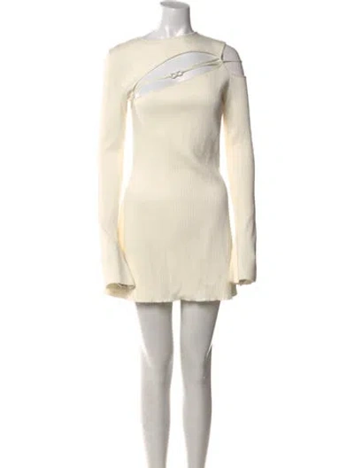 Pre-owned Mach&mach Bateau Neckline Mini Dress In Neutral