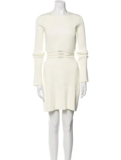 Pre-owned Mach&mach Bateau Neckline Mini Dress In Yellow