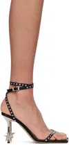 Mach&mach Black Amelie Star Heeled Sandals In Black