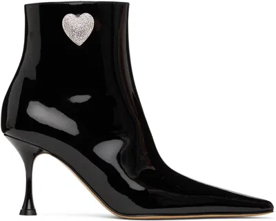 Mach&mach Black Crystal Heart Boots