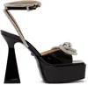 Mach&mach Black Double Bow 140 Heeled Sandals In Black