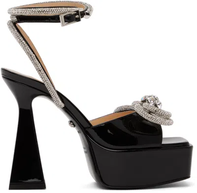 Mach&mach Black Double Bow 140 Heeled Sandals