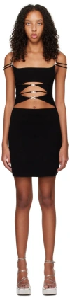 Mach&mach Matilde Embellished Cutout Mini Dress In Black