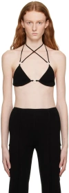 Mach&mach Black Self-tie Top In Black