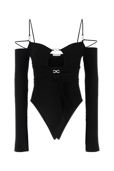 Mach&mach Black Viscose Blend Bodysuit