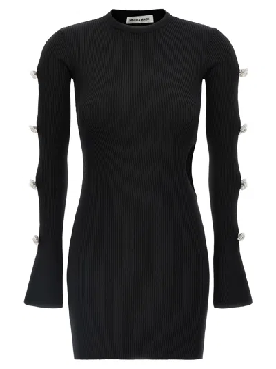 Mach&mach Mach & Mach Black Viscose Short Women's Dress