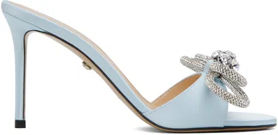 Mach&mach Blue Double Bow 95 Heeled Sandals In Sky Blue