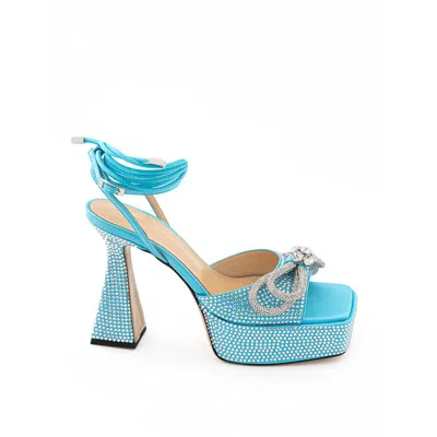 Mach&mach Blue Leather Platform Sandals