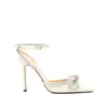 Mach&mach Bow Ankle-strap Pumps In Neutral