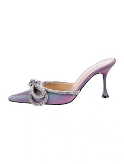 Pre-owned Mach&mach Bow Accents Mules In Pink