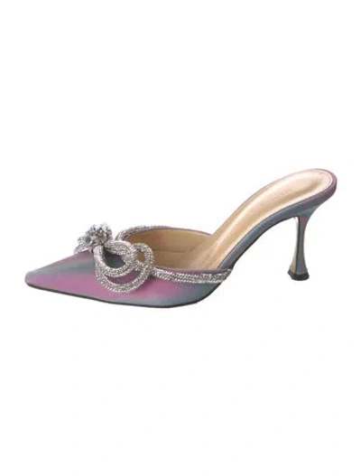 Pre-owned Mach&mach Bow Accents Mules In Purple