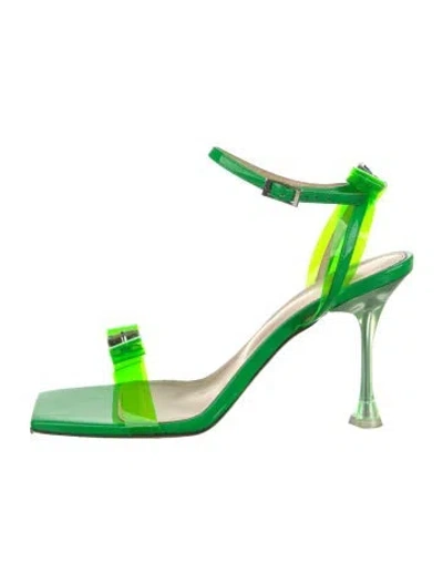 Pre-owned Mach&mach Bow Accents Sandals In Green