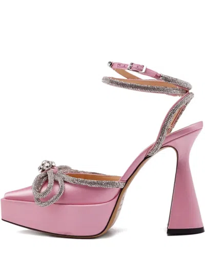 Pre-owned Mach&mach Bow Crystal Platform Pumps