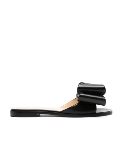 Mach&mach Bow-detail Leather Sandals In Black