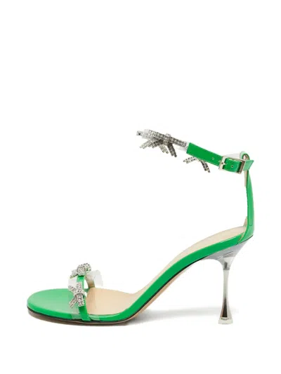 Pre-owned Mach&mach Bow-detail Sandals In Green