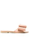 Mach&mach Le Cadeau Double Bow Satin Slides In Brown