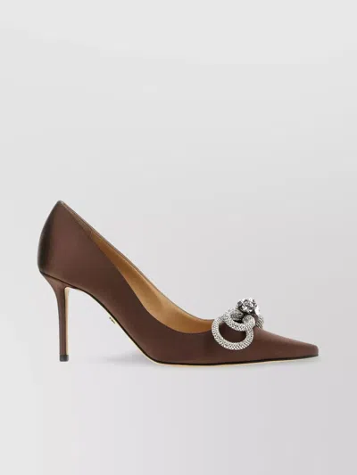 Mach&mach 'bow Embellished' Satin Pumps In Brown