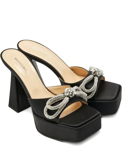 Pre-owned Mach&mach Bow-embellishment Sandals In Black