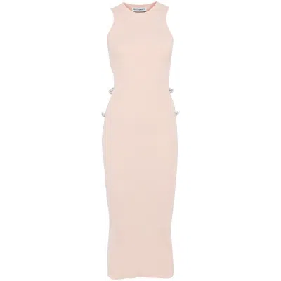 Mach&mach Bow-detail Dress In Neutral