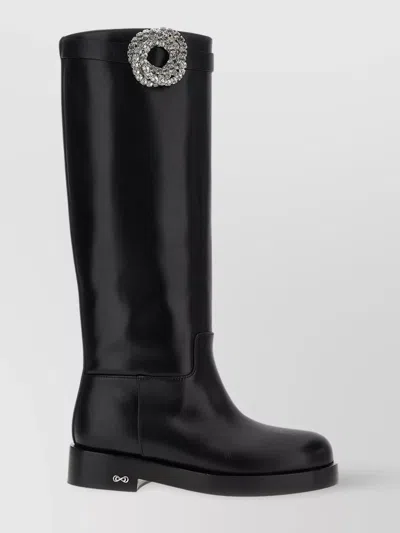 MACH&MACH 'BUCKLE DETAIL KNEE-HIGH BOOTS'