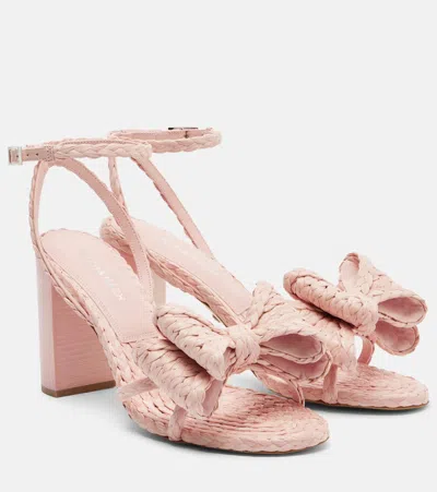 Mach&mach Cadeau Raffia-effect Sandals In Pink